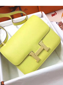 Hermes original epsom leather constance bag C23 yellow