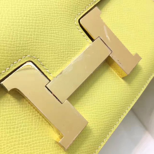 Hermes original epsom leather constance bag C23 yellow