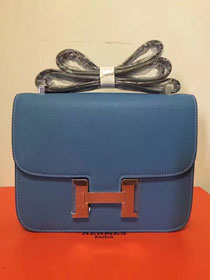 Hermes original epsom leather small constance bag C19 blue