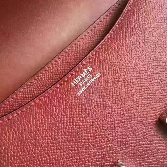 Hermes original epsom leather small constance bag C19 bordeaux