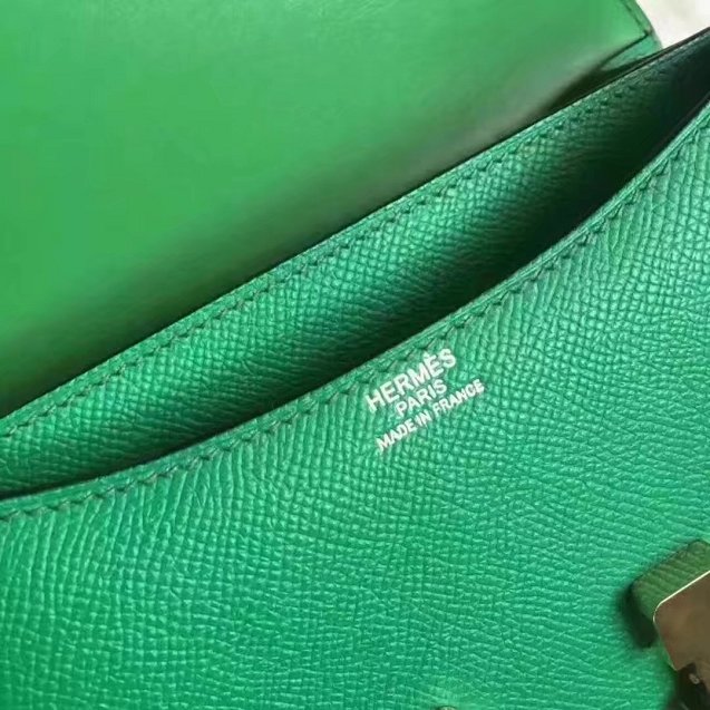 Hermes original epsom leather small constance bag C19 green