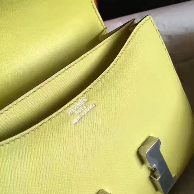 Hermes original epsom leather small constance bag C19 yellow