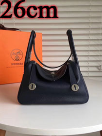 Hermes original top togo leather small lindy 26 bag H26 black