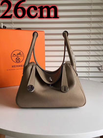 Hermes original top togo leather small lindy 26 bag H26 gray