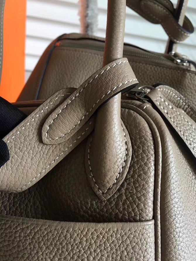 Hermes original top togo leather small lindy 26 bag H26 gray