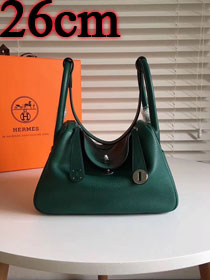 Hermes original top togo leather small lindy 26 bag H26 olive