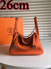 Hermes original top togo leather small lindy 26 bag H26 orange