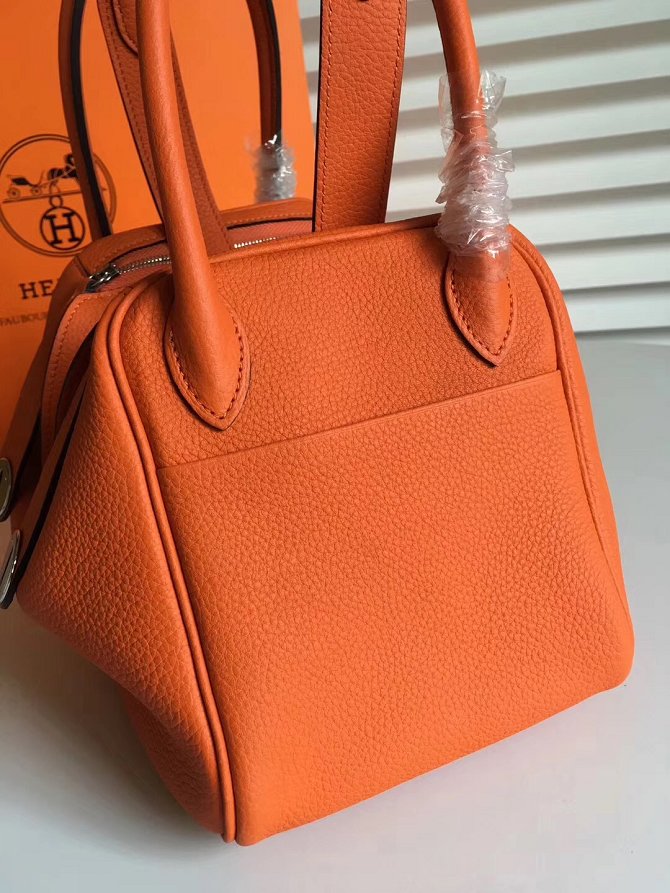 Hermes original top togo leather small lindy 26 bag H26 orange