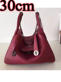 Hermes original top togo leather medium lindy 30 bag H30 bordeaux