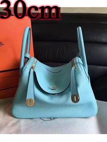 Hermes original top togo leather medium lindy 30 bag H30 lake blue