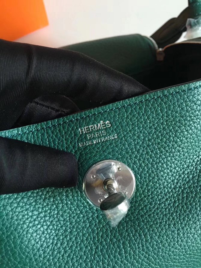 Hermes original top togo leather medium lindy 30 bag H30 olive