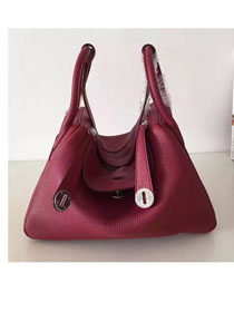 Hermes original top togo leather large lindy 34 bag H34 bordeaux