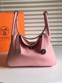 Hermes original top togo leather large lindy 34 bag H34 pink