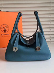 Hermes original top togo leather large lindy 34 bag H34 royal blue