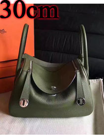 Hermes original top togo leather medium lindy 30 bag H30 blackish green