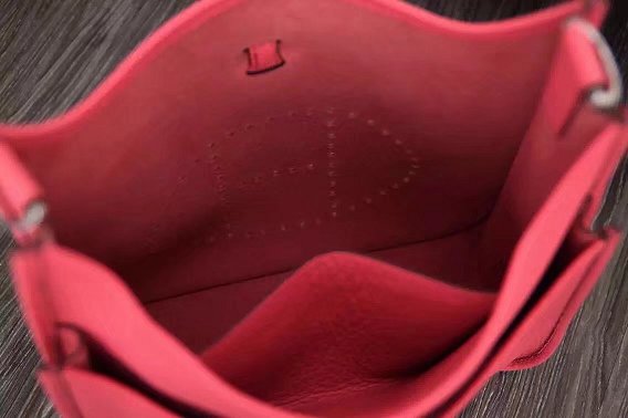 Hermes original togo leather evelyne pm shoulder bag E28 watermeloon red