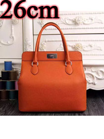 Hermes original togo leather small toolbox handbag T26 orange