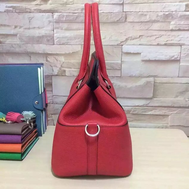 Hermes original togo leather small toolbox handbag T26 red