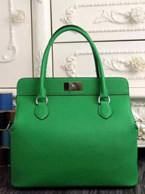 Hermes original togo leather toolbox handbag T31 green