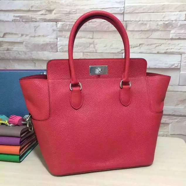 Hermes original togo leather toolbox handbag T31 red