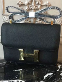 Hermes epsom leather constance 23 bag C230 black