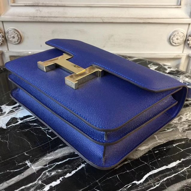 Hermes epsom leather constance 23 bag C230 blue