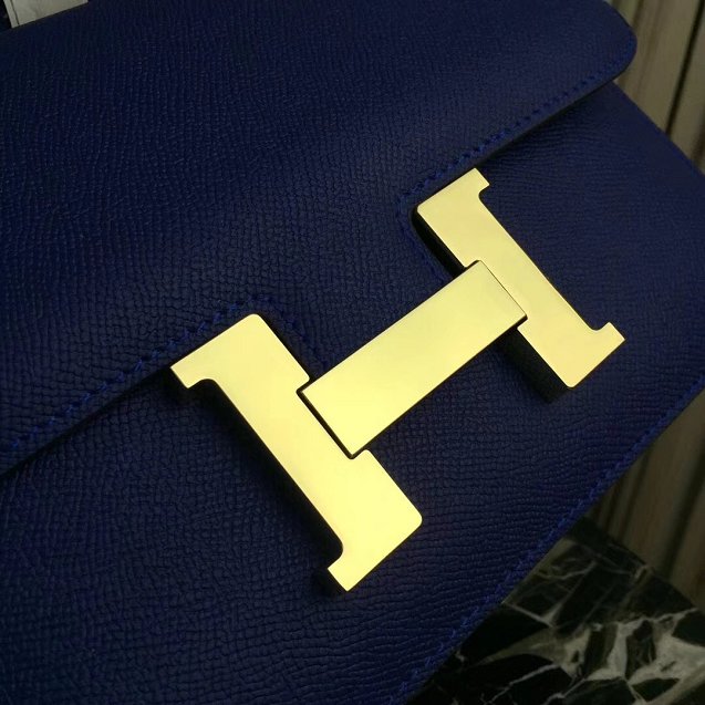 Hermes epsom leather constance 23 bag C230 blue