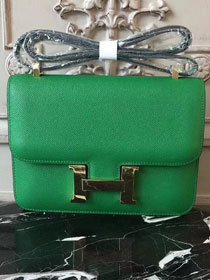 Hermes epsom leather constance 23 bag C230 green