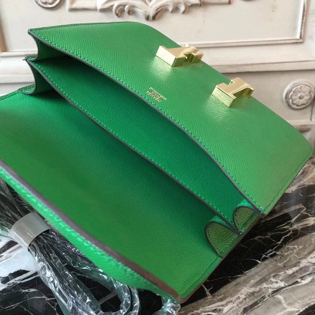 Hermes epsom leather constance 23 bag C230 green