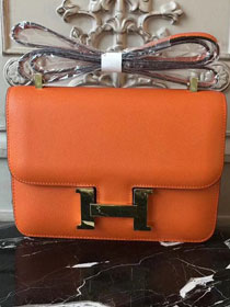 Hermes epsom leather constance 23 bag C230 orange