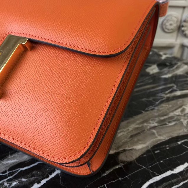 Hermes epsom leather constance 23 bag C230 orange