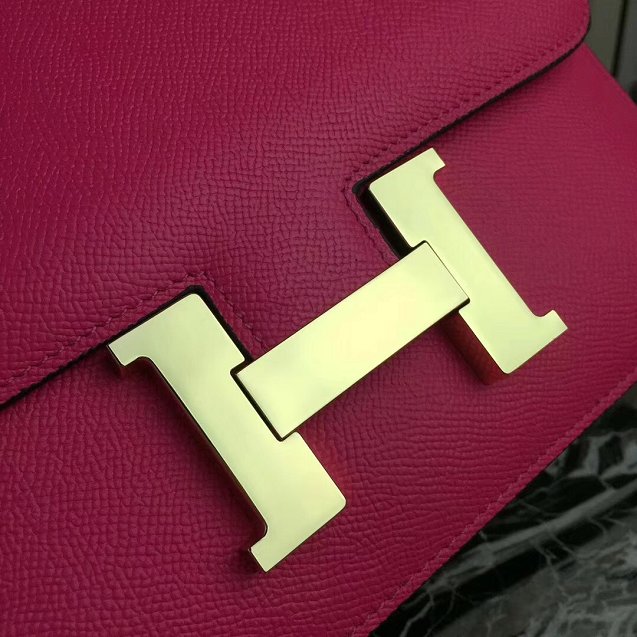 Hermes epsom leather constance 23 bag C230 rose red