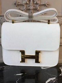Hermes epsom leather constance 23 bag C230 white