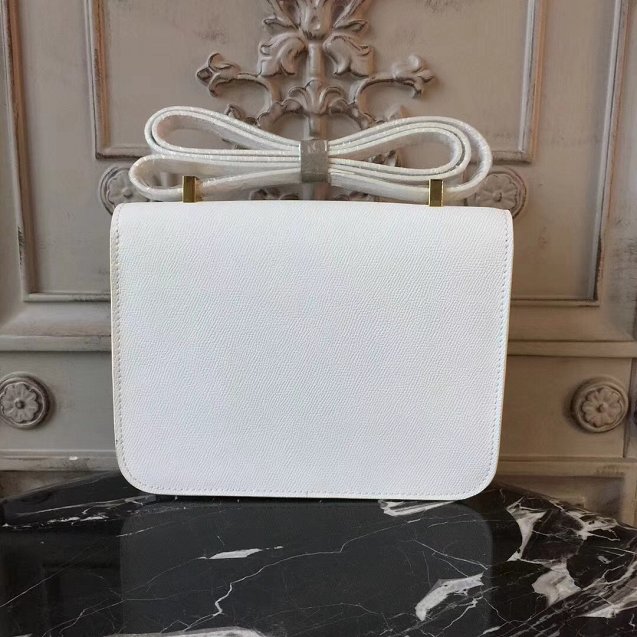 Hermes epsom leather constance 23 bag C230 white