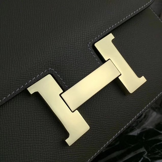 Hermes epsom leather small constance bag C19 gray