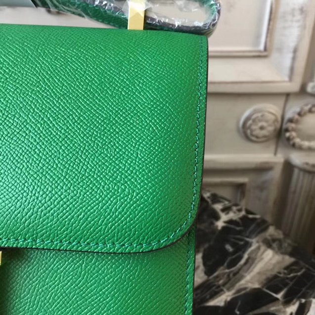 Hermes epsom leather small constance bag C19 green