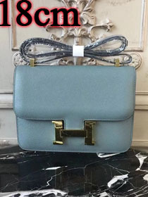 Hermes epsom leather small constance bag C19 light blue