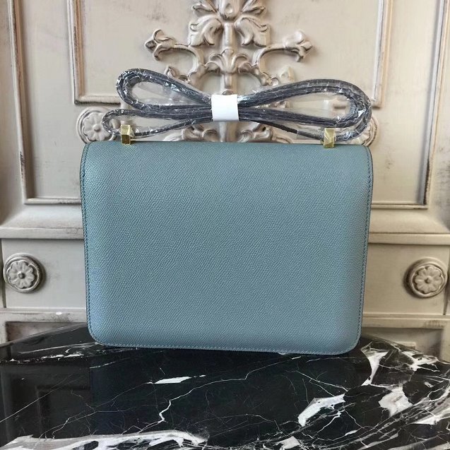 Hermes epsom leather small constance bag C19 light blue
