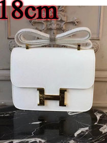 Hermes epsom leather small constance bag C19 white