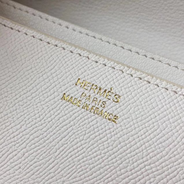 Hermes epsom leather small constance bag C19 white