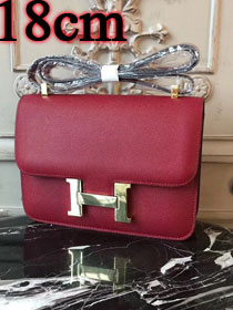 Hermes epsom leather small constance bag C19 wine red