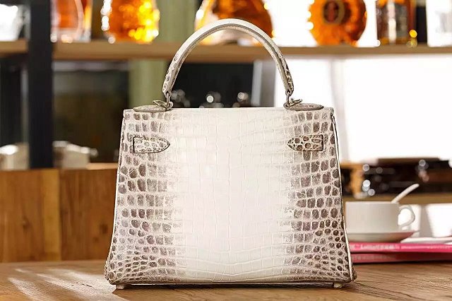 Top hermes genuine 100% crocodile leather handmade kelly 32 bag K320 white