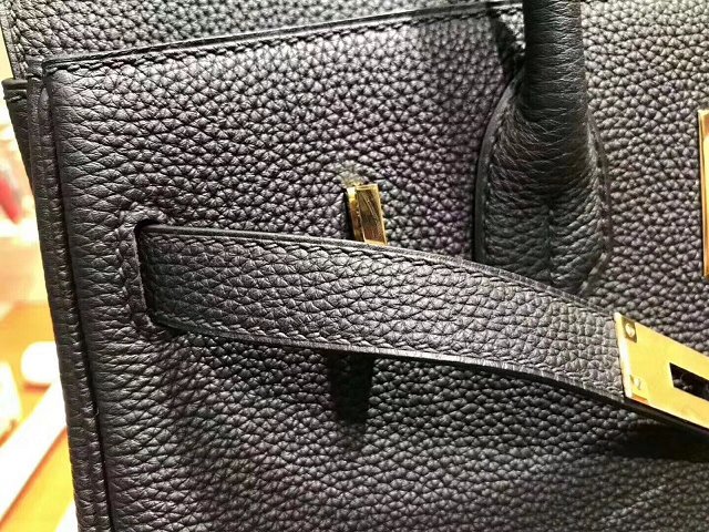 Top hermes 100% totally handmade original togo leather birkin 35 bag H350 black