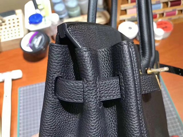 Top hermes 100% totally handmade original togo leather birkin 35 bag H350 black