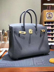 Top hermes 100% totally handmade original togo leather birkin 35 bag H350 dark gray