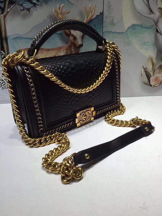 2018 CC original snakeskin le boy bag mm 67086 black