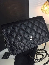 CC original caviar leather woc chain bag 33814 black