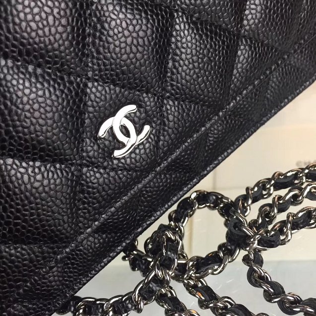 CC original caviar leather woc chain bag 33814 black