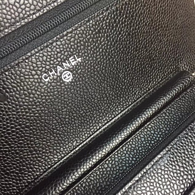 CC original caviar leather woc chain bag 33814 black