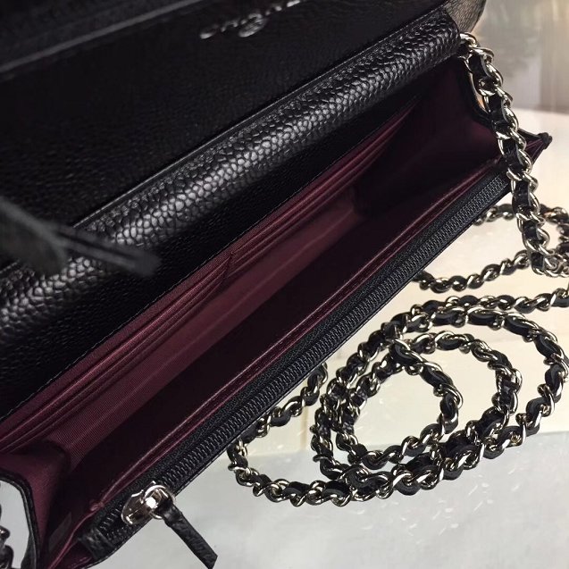 CC original caviar leather woc chain bag 33814 black